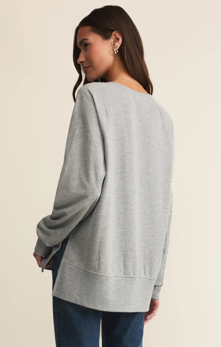 Weekender V-Neck In Classic Heather Grey by Z-Supply