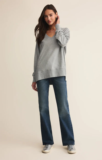 Weekender V-Neck In Classic Heather Grey by Z-Supply