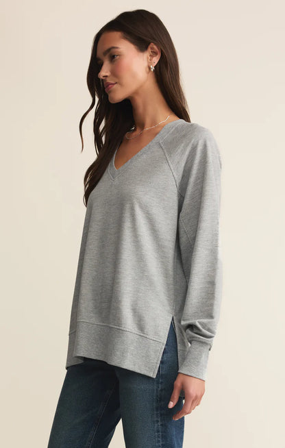 Weekender V-Neck In Classic Heather Grey by Z-Supply