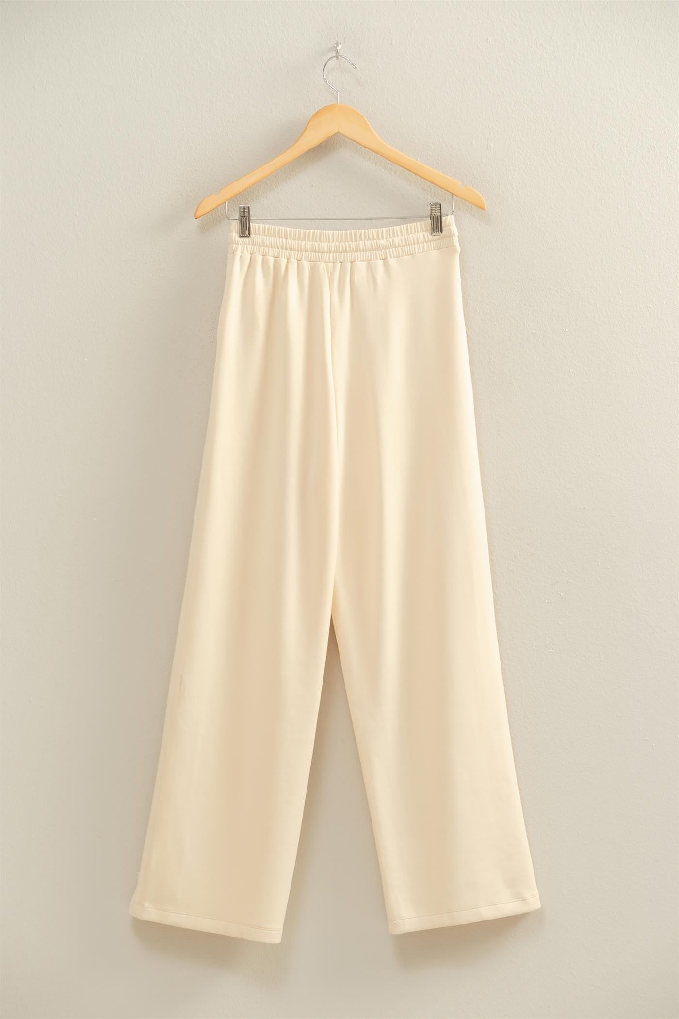 Take It Easy Cream Wide Leg Sweatpants