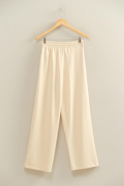 Take It Easy Cream Wide Leg Sweatpants