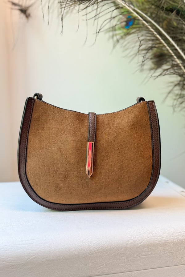 Brown Luca Suede Crossbody Bag