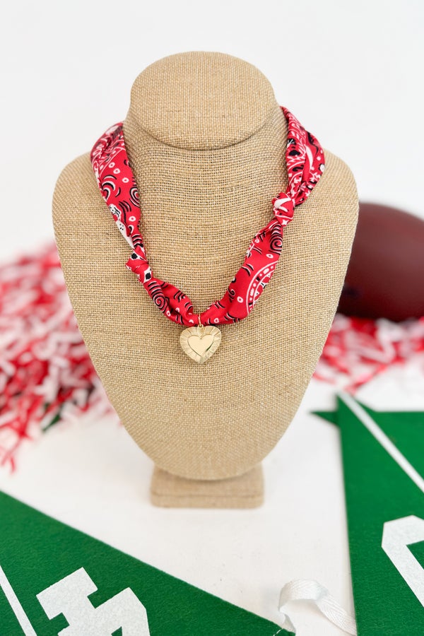 Collegiate Scarf Necklace with Charm
