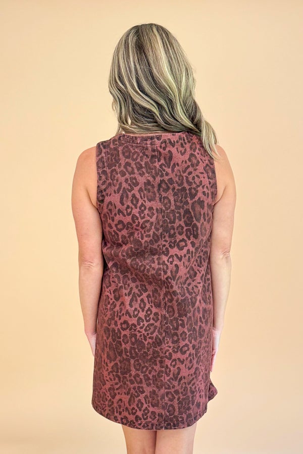 House Rules Brown Leopard Button Up Dress by Entro
