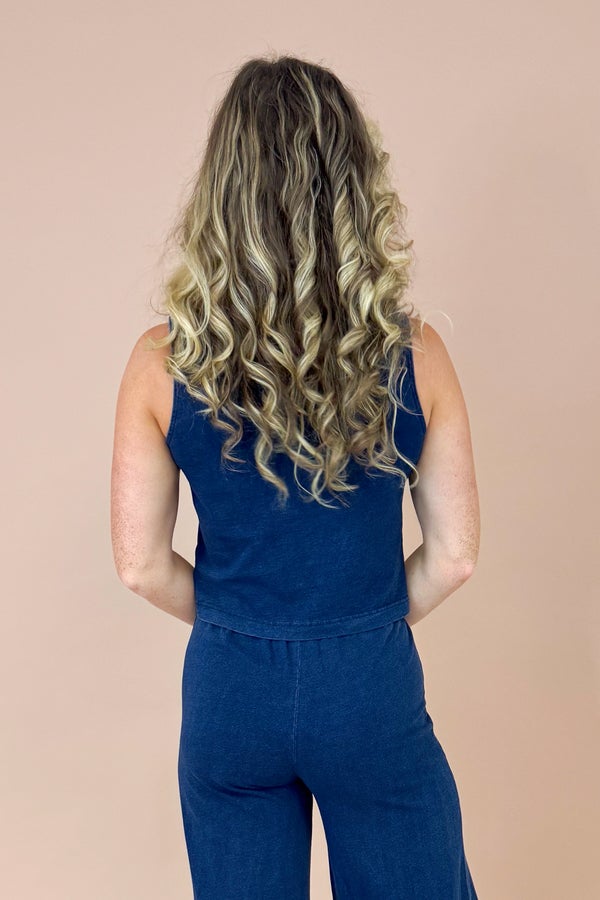 Solace Jersey Denim Top In Indigo by Z Supply