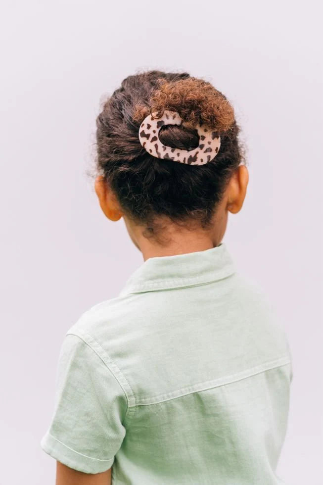 Blonde Tortoise Small Round Flat Clip