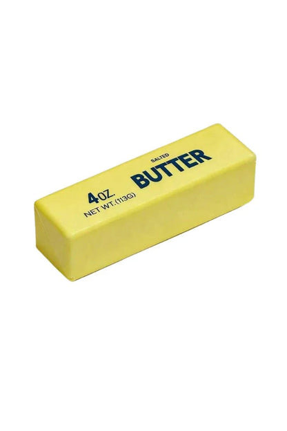 Yellow block of butter with &