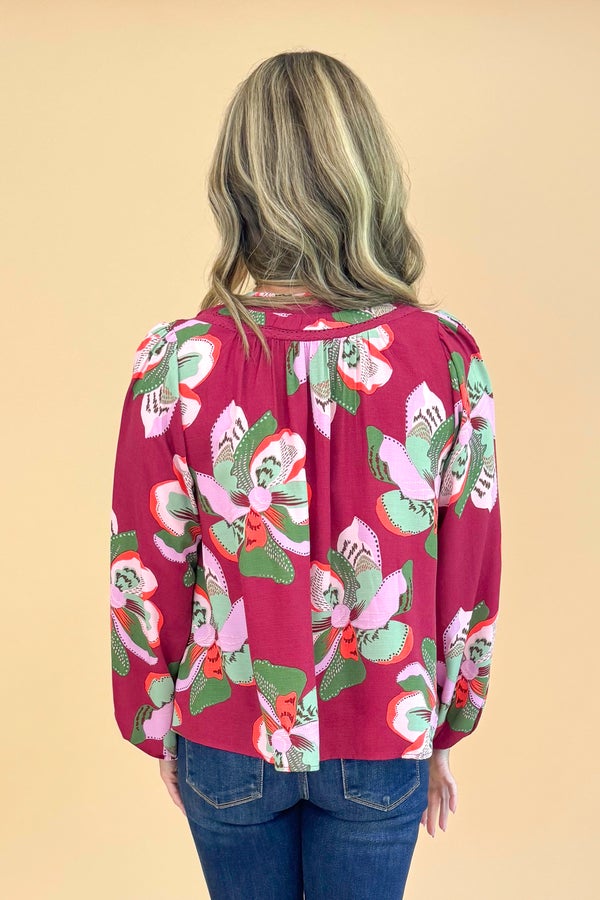 Janelle Top In Plum Center Stage by Mary Square