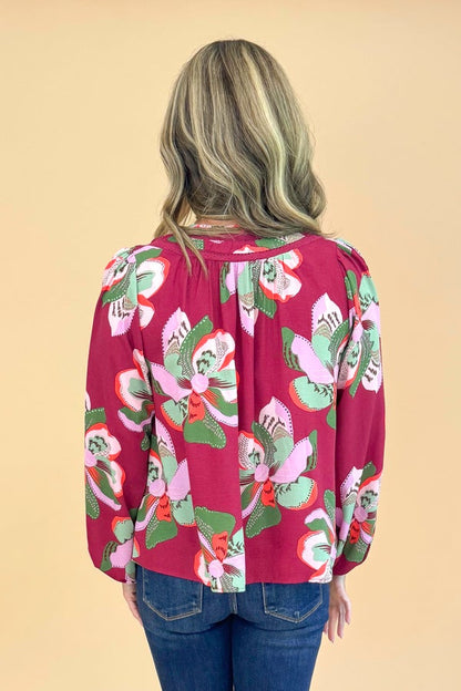 Janelle Top In Plum Center Stage by Mary Square
