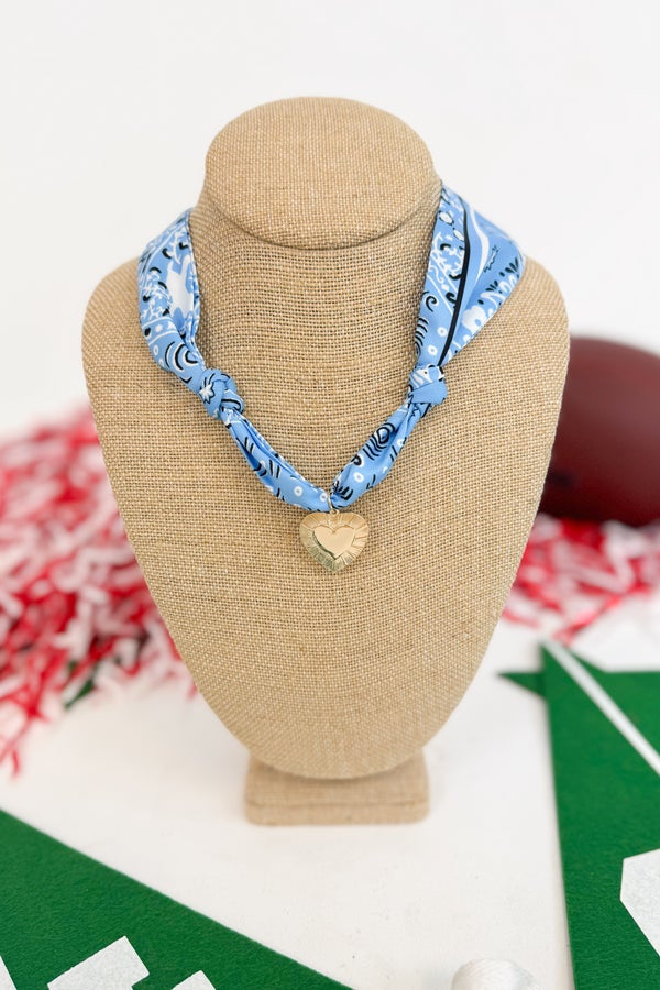 Collegiate Scarf Necklace with Charm