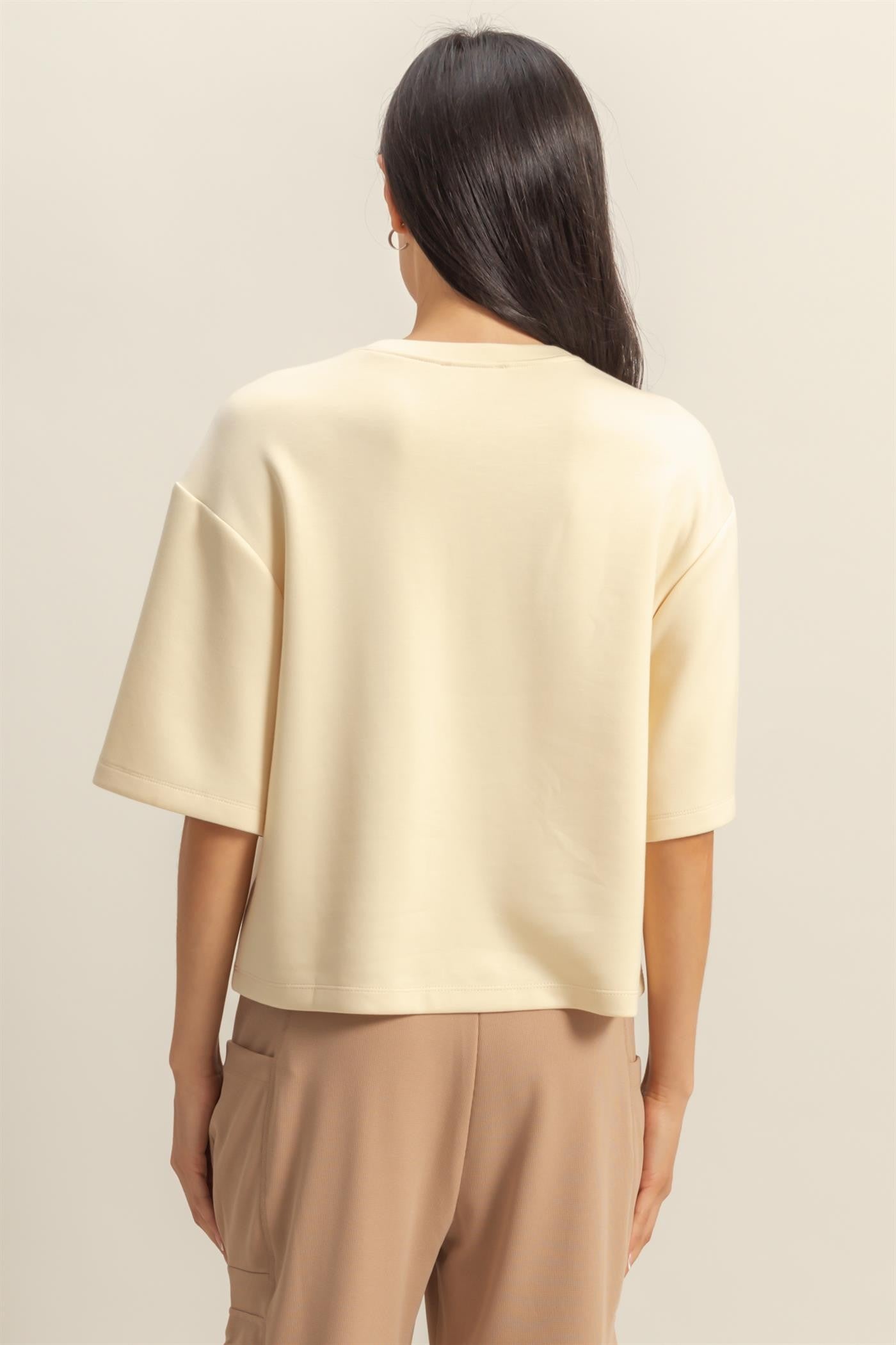 Daydreamer Cream Super Soft Short Sleeve Top