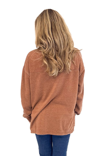 Bonfire Nights Chestnut Pocket Detail Sweatshirt