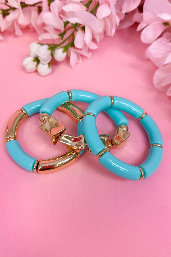 Annabel 3 Row Curved Cylinder Bracelet