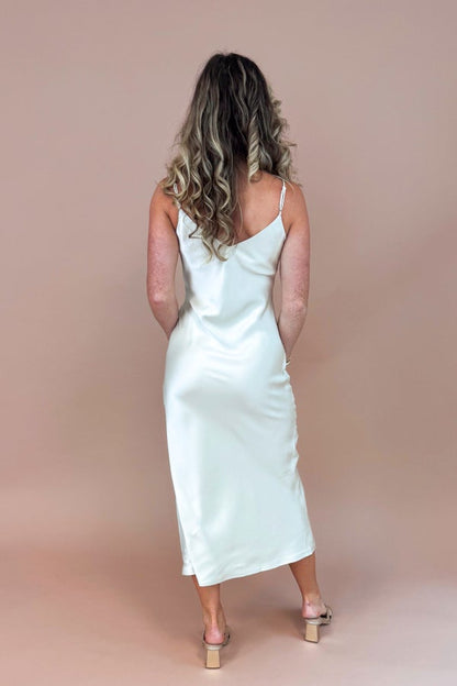 Weekend Wanderers Champagne Satin Slip Dress