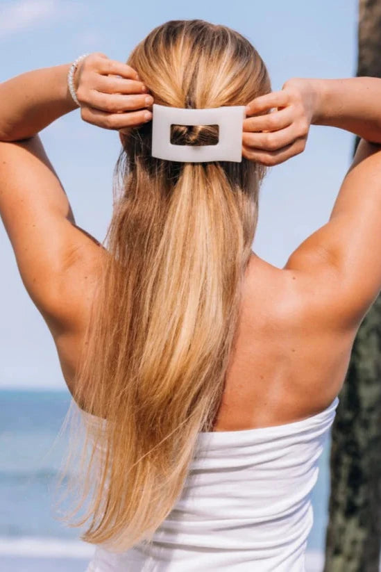 Coconut White Large Rectangle Flat Clip