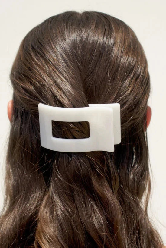 Coconut White Small Rectangle Flat Clip