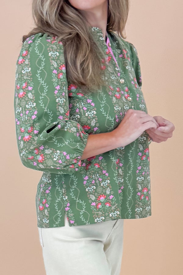 Lane Vineyard Top In Green Ivy by Mary Square