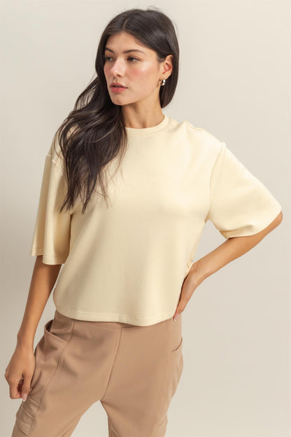 Daydreamer Cream Super Soft Short Sleeve Top