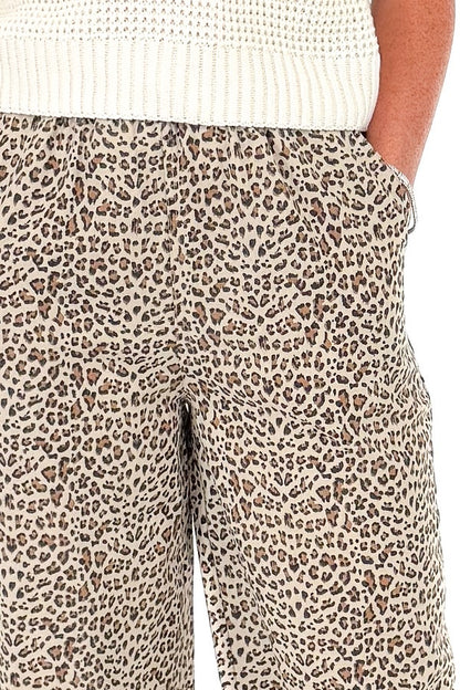 KIRA LEOPARD WIDE LEG PANTS