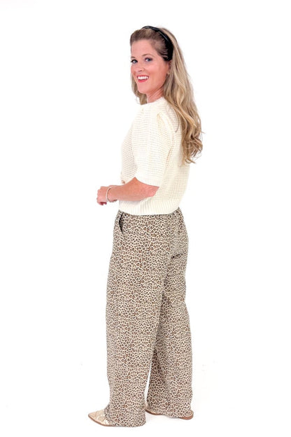CHANGING DIRECTIONS CREAM WAFFLE KNIT FAUX PKT SS SW
