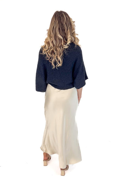 Bestie Approved Champagne Satin Maxi Skirt