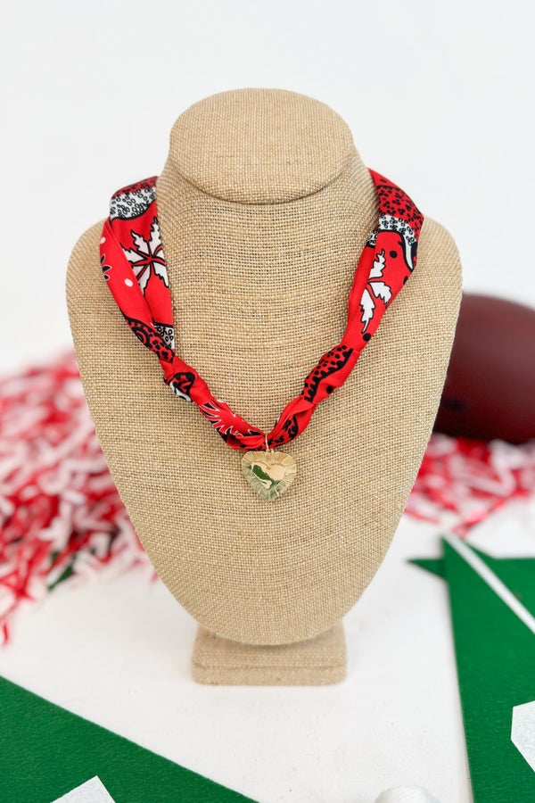 Collegiate Scarf Necklace with Charm