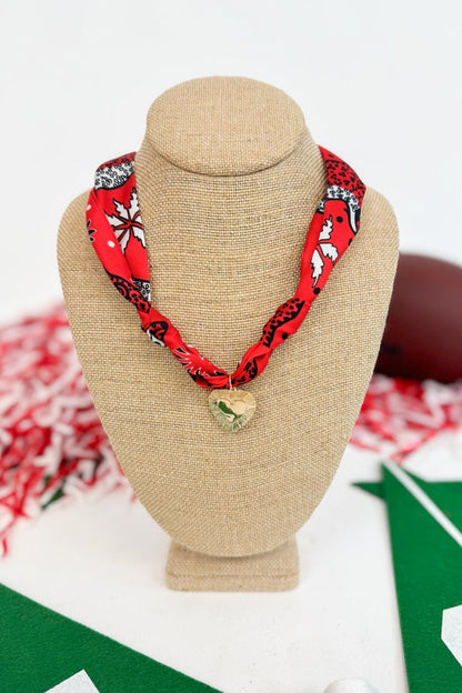 Collegiate Scarf Necklace with Charm