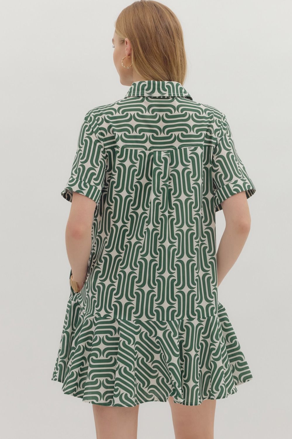 Do The Thing Pine Abstract Print Drop Waist Dress by Entro