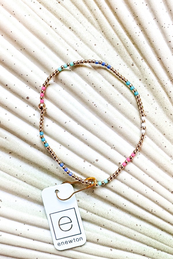 Hope Joy Pattern 2mm Bead Bracelet - Hot Mess by e newton