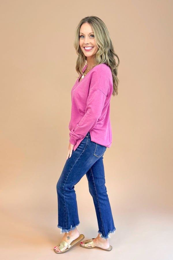 Modern V-Neck Weekender In Magenta by Z Supply