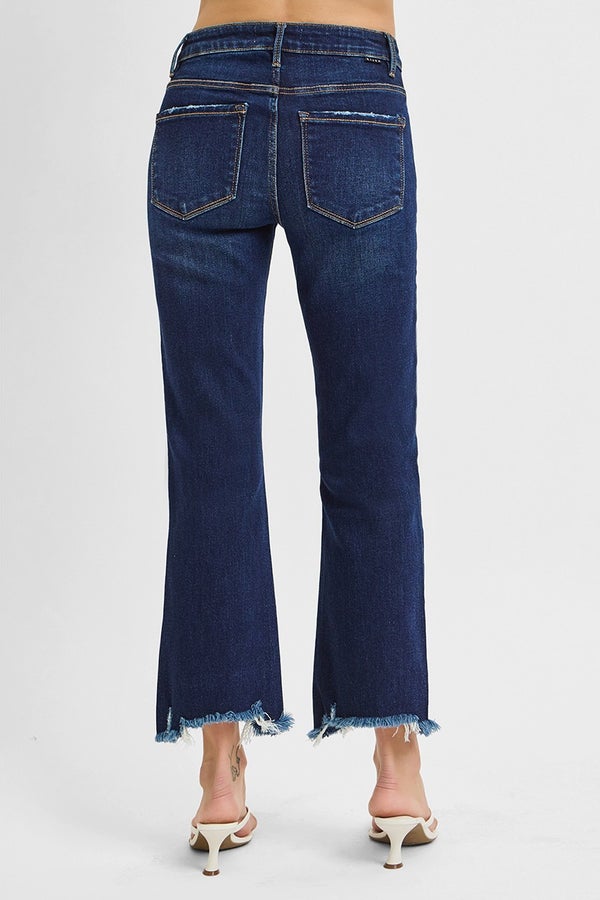 Joanie Dark Wash Kick Crop Jeans by Risen