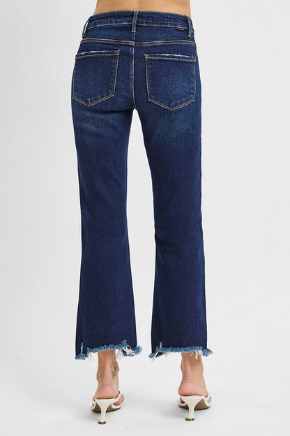 Joanie Dark Wash Kick Crop Jeans by Risen