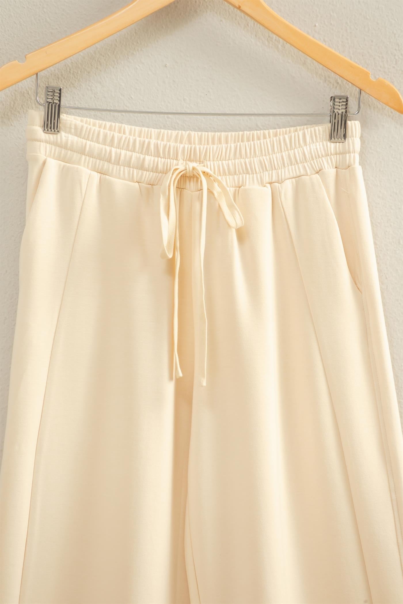 Take It Easy Cream Wide Leg Sweatpants