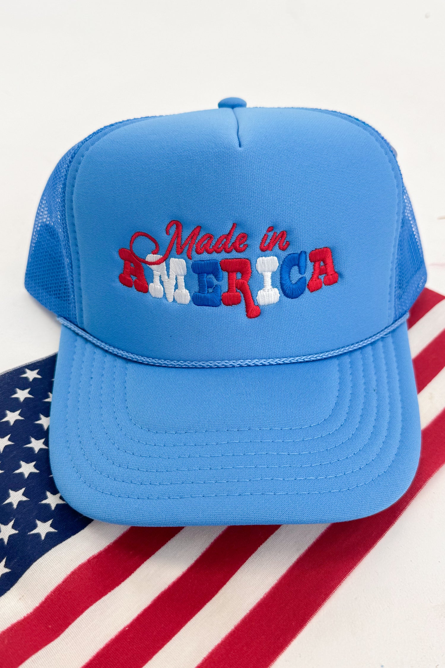 Blue cap with &