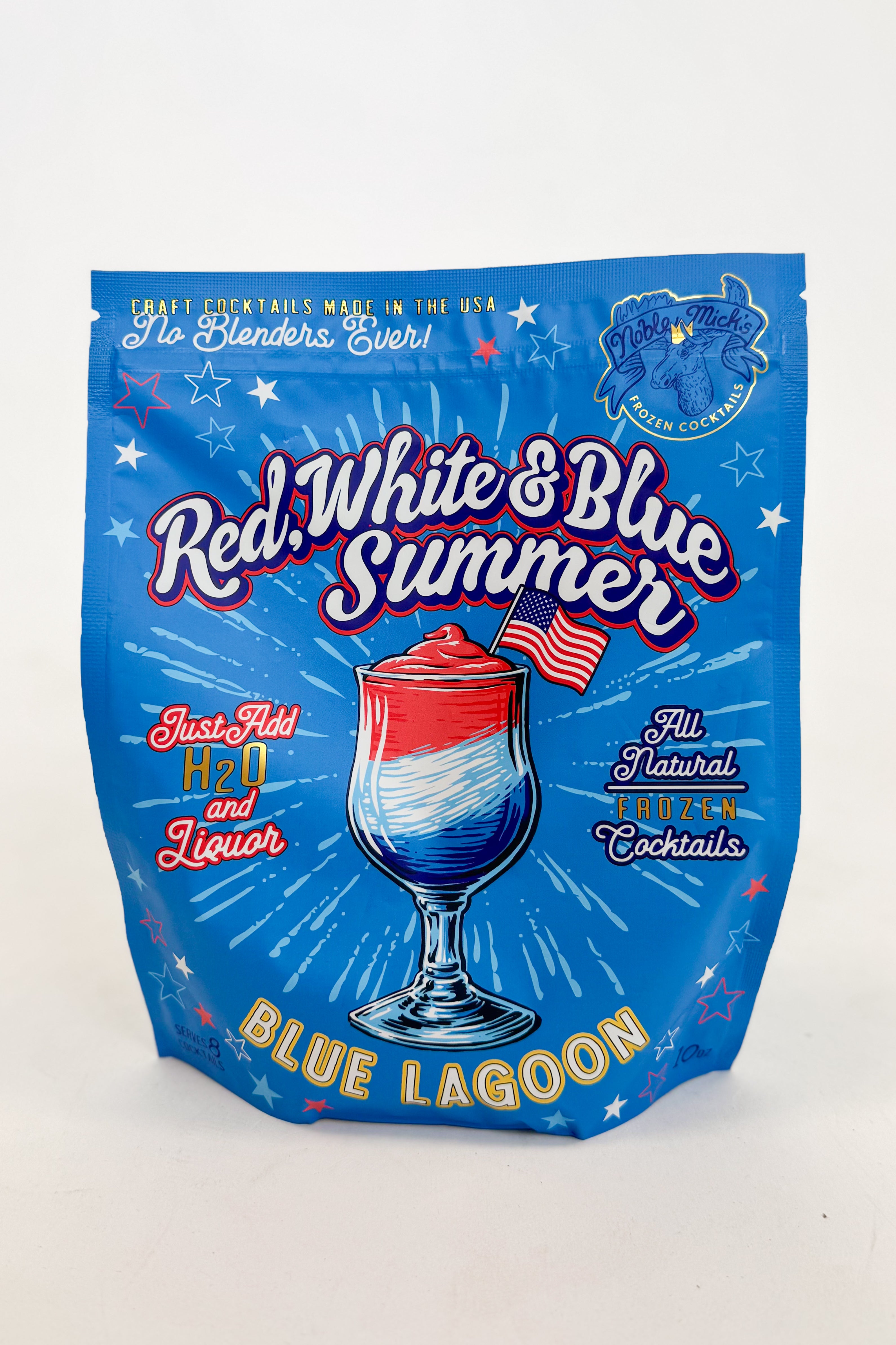 Blue packaging of &