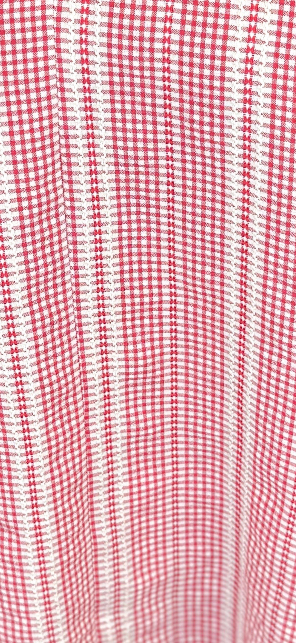 Red and white checkered fabric pattern