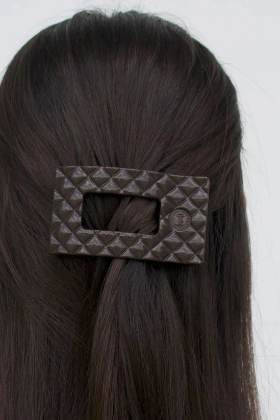 Truly Taupe Quilted Small Rectangle Flat Clip