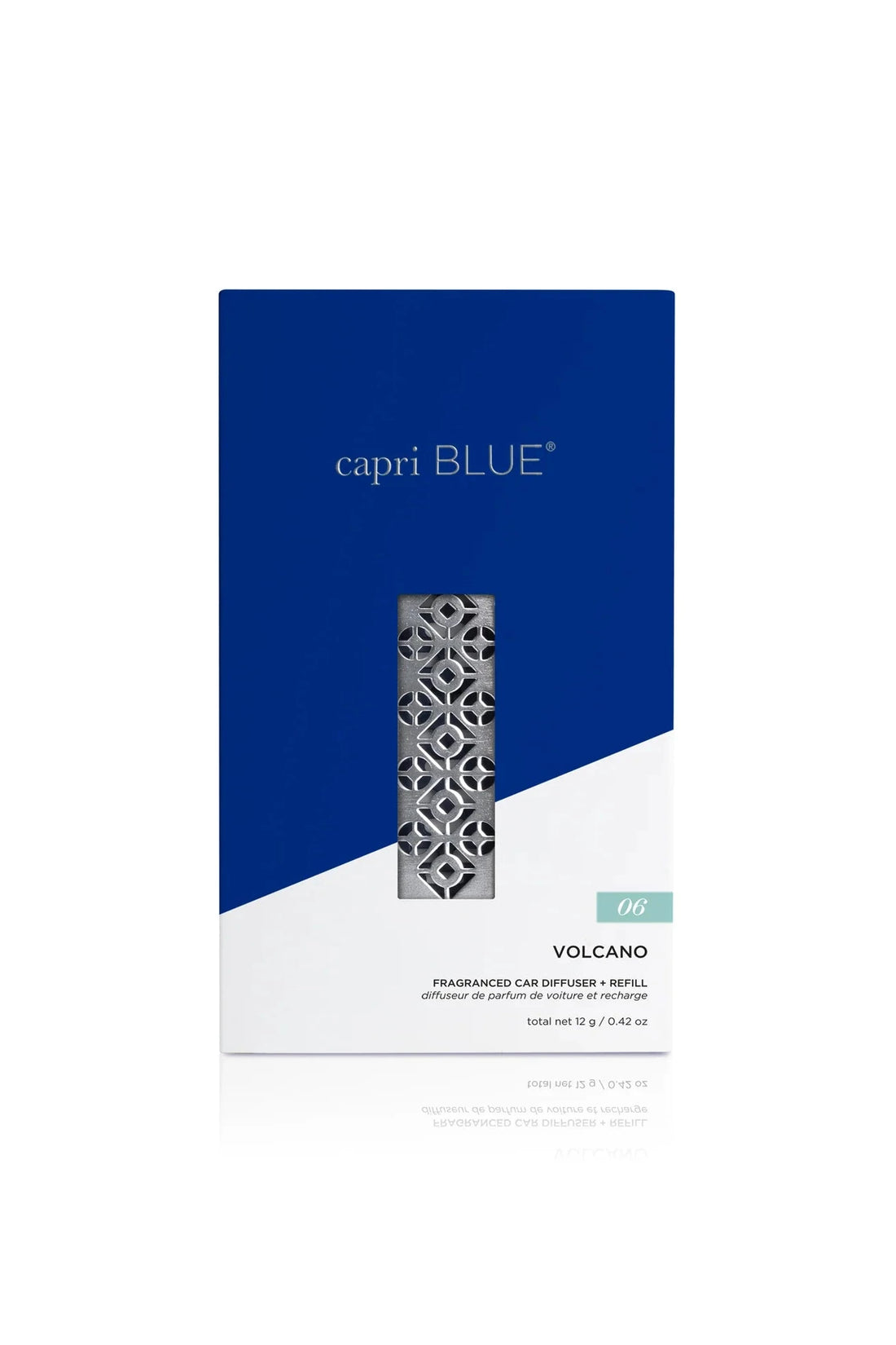 Capri Blue Volcano diffuser refill packaging on a white background