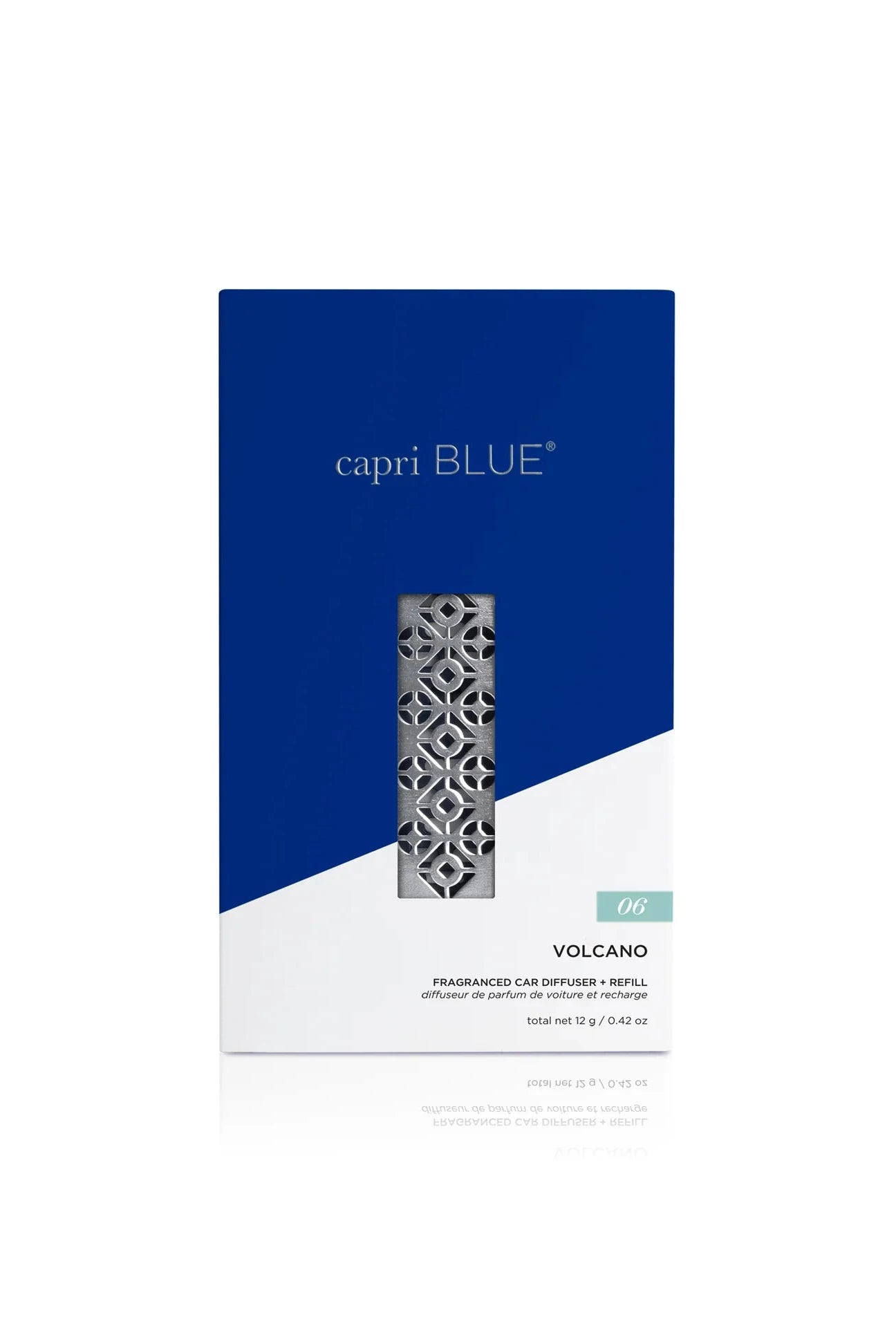 Capri Blue Volcano diffuser refill packaging on a white background